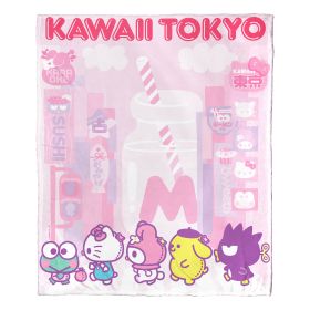 Hello Kitty; Kawaii Tokyo Aggretsuko Comics Silk Touch Throw Blanket; 50" x 60"