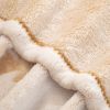 Back Printing Shaved Flannel Plush Blanket, Light Brown Stripe Blanket for Bed or Sofa, 60" x 80" (2 Pack Set of 2)