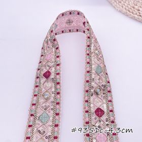 Ethnic Style Embroidered Clothing Decorative Lace (Option: 9315c-Pink And Green)