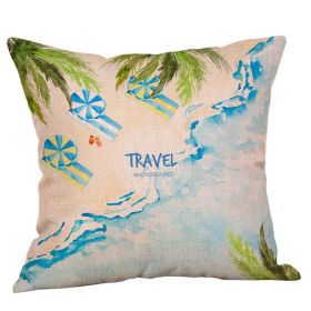 Tourism Theme Summer Beach Sofa Pillow Cases (Option: 9 Style-4x45cm)