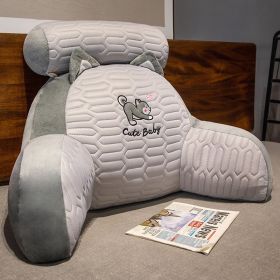 Summer Breathable Latex Ice Silk Cartoon Lumbar Support Pillow (Option: Gray Husky FXJJ-65x 40cm)