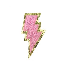 Towel Embroidery Lightning Embroidered Cloth Stickers DIY (Option: pink Hot Melt Adhesive)