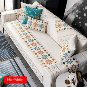 Bohemian Sofa Cushion Four Seasons Universal Chenille Non-slip Cover (Option: White-110 √ó 110)