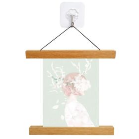 Magnetic Hanging Shaft Nordic Simple Photo Poster Hanging Shaft Decorative Painting Pole (Option: Teak-60cm)