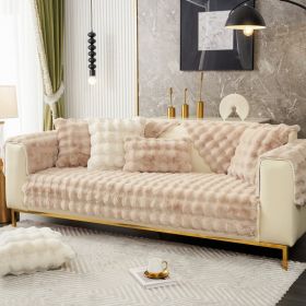 Warm Sofa Bubble Plush Pillowcase Pillow (Option: Khaki-30x50cm pillow)