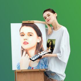 Diy Handmade Oil Painting Walking Heart Birthday Gift Qixi Valentine's Day Photo For Girls Boyfriend Couple Girlfriends (Option: 24colors-30x40cm with frame)