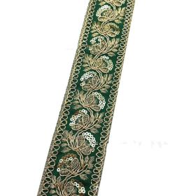 Vintage Gold Thread Stranded Rope Embroidery Ribbon (Option: green-5CM-1yard)