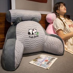 Summer Breathable Latex Ice Silk Cartoon Lumbar Support Pillow (Option: Gray Panda FXJJ-65x 40cm)