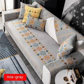 Bohemian Sofa Cushion Four Seasons Universal Chenille Non-slip Cover (Option: Gray-45 √ó 45)