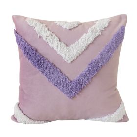 Nordic Cushion Three-dimensional Tufted Bed & Breakfast Pillowcase (Option: Shield Purple-Pillow Cover)