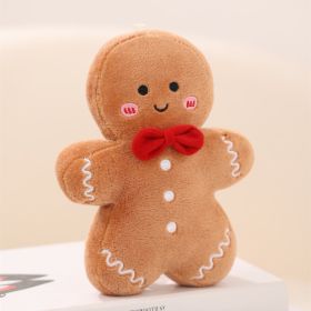 Christmas Gingerbread Man Pillow Christmas Tree Cushion (Option: Smiling Face Pendant 15cm-Cored)