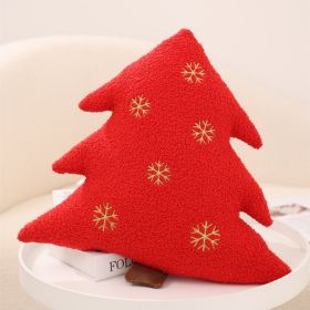 Christmas Gingerbread Man Pillow Christmas Tree Cushion (Option: Christmas Tree Red 38cm-Cored)