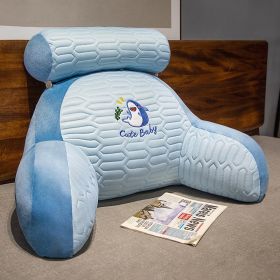 Summer Breathable Latex Ice Silk Cartoon Lumbar Support Pillow (Option: Blue Shark FXJJ-65x 40cm)
