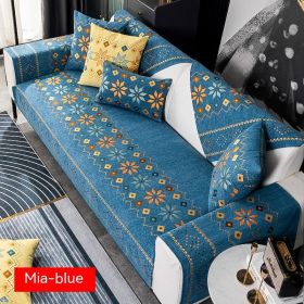 Bohemian Sofa Cushion Four Seasons Universal Chenille Non-slip Cover (Option: Blue-70 √ó 120)