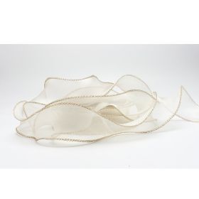 Phnom Penh Fishtail Flowers Packaging Ribbon (Color: Beige)