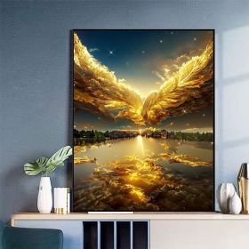 Tiangong Digital Oil Painting Colorful Decorative Painting (Option: F097 Angel Wings-40x50cm Tight Inner Frame)