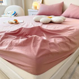 Cream Style Washed Cotton Three-piece Bedspread Fully Surrounded (Option: Bean Paste Coupling-200cmx220cm 3pcs)