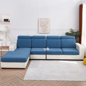 Solid Color Three-dimensional Jacquard Sofa Combination Seat Cover (Option: Lake Blue-Cushion Case)