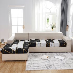 Milk Silk Printed Sofa Seat Cover Stretch Sofa Cushion Cover (Option: Space Time-Lengthened Single)