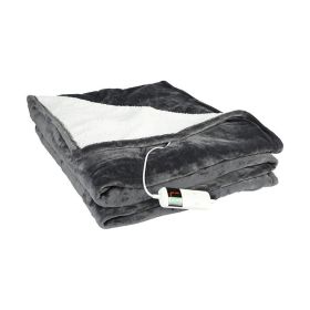 European Standard Electric Blanket Dormitory Thermal Shop Intelligent Temperature Control Electric Heating Cover Blanket (Option: Flannel Dark Gray-8490)