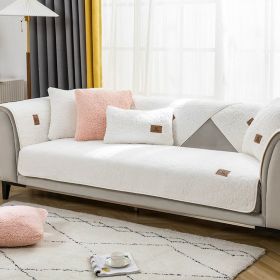Sofa Cushion Thickness Winter Lambskin Thickened Fleece Cushion (Option: White-70x240cm)
