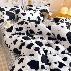 Washed Cotton Four-piece Bedding Set (Option: Cow-220cm)