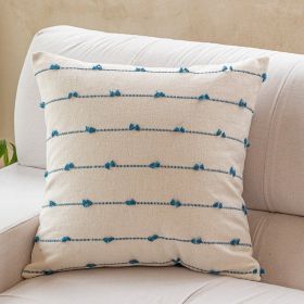 Home Fashion Simple Cotton Blype Sofa And Bed Cushions Pillow Cover (Option: Peacock Blue-50 X50cm Pillowcase Only)