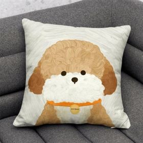 Cute Dog Cartoon Throw Pillow Dormitory Bedroom Square (Option: GG 3-45x 45cm-With pillow core)